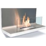 Silberne Radius Design Flame Ethanol Kamine & Bioethanol Kamine aus Stahl 