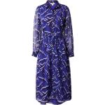 Marineblaue Langärmelige Freizeitkleider mit Puffärmeln aus Polyester für Damen Größe S 