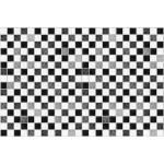 Walplus Marmor Mosaik Fliesenaufkleber - Schwarz/Weiß - 15x15 cm - 24 Stücke