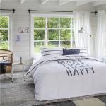 Weiße Gestreifte Walra Bettwäsche Sets & Bettwäsche Garnituren mit Reißverschluss aus Renforcé trocknergeeignet 135x200 