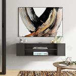 Reduzierte Schwarze Moderne TV Schränke & Fernsehschränke matt aus Holz Breite 100-150cm, Höhe 100-150cm, Tiefe 0-50cm 
