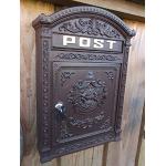 Briefkasten mit Pferd schöner Nostalgie Postkasten Wand-Briefkästen antik-braun 