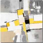 Reduzierte Gelbe Kubistische Bilder & Wandbilder strukturiert 100x100 