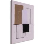 Reduzierte Beige Kubistische Rechteckige abstrakte Bilder aus Holz Querformat 60x80 