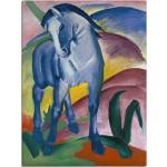 Blaue Expressionistische Franz Marc Rechteckige Pferde Bilder mit Tiermotiv aus Holz handgemacht 90x120 