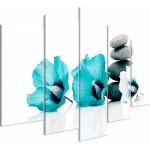 Blaue Moderne artgeist Keilrahmenbilder aus Massivholz 50x100 5-teilig 