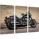 Reduzierte Bunte Kunstdrucke XXL mit Motorradmotiv aus Holz mit Rahmen 62x97 
