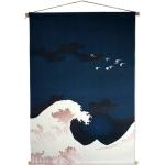 Blaue Asiatische Wandteppiche mit Fuji-Motiv aus Sisal 
