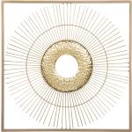 Reduzierte Goldene Moderne Beliani Quadratische Wanddeko aus Metall 