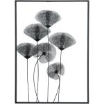 Reduzierte Schwarze Moderne Wandreliefs mit Blumenmotiv aus Metall 