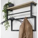 Schwarze Moderne Homedreams Wandgarderoben Design pulverbeschichtet aus Massivholz Breite 50-100cm, Höhe 50-100cm, Tiefe 0-50cm 