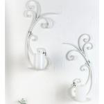 Weiße Rustikale 12 cm Wand-Kerzenhalter aus Schmiedeeisen 2-teilig 