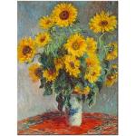 Impressionistische Claude Monet Sonnenblumenbilder aus Holz 30x40 