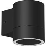 Schwarze Runde Außenwandleuchten & Außenwandlampen matt aus Aluminium GX53 