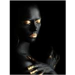 Goldene Moderne XXL Leinwandbilder aus Acrylglas Hochformat 