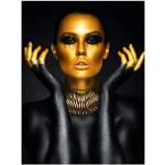 Goldene Moderne XXL Leinwandbilder aus Acrylglas Hochformat 60x80 