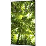 Grüne Wandmotiv24 Wandgarderoben Design aus Bambus Breite 50-100cm, Höhe 100-150cm, Tiefe 50-100cm 