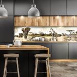 Wandmotiv24 Bio Küchenrückwände mit Giraffen-Motiv aus Acrylglas Breite 250-300cm, Höhe 0-50cm, Tiefe 0-50cm 
