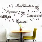 Graue Wandtattoos Kaffee mit Kaffee-Motiv 