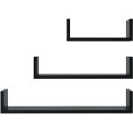Schwarze Moderne Kleine Regale aus MDF Breite 0-50cm, Höhe 0-50cm, Tiefe 50-100cm 3-teilig 
