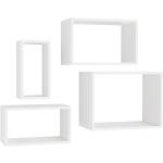Weiße Regalraum Windows Regalwürfel lackiert aus Holz 4-teilig 