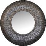 Reduzierte Antike Runde Runde Wandspiegel aus Metall 