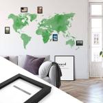 Grüne Minimalistische Wandtattoos Weltkarte mit Weltkartenmotiv 