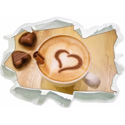 Wandaufkleber Coffee Foam Heart Cappuccino