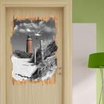 Graue Wandtattoos Leuchtturm mit Leuchtturm-Motiv aus Vinyl 