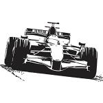 Apalis Wandtattoo No.EG4 Rennauto Formel 1 Auto Sport F1 Schuhmacher, Farbe:Schwarz;Größe:41cm x 70cm
