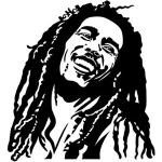 Wandtattoo No.1215 Bob Marley Raggae Rastafari Jamaika Gitarre Prominent, Farbe:Schwarz;Größe:82cm x 75cm