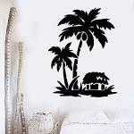 Wandtattoo Palm Tropical Beach House Urlaubsreise Vinyl Fensteraufkleber Beach Style Schlafzimmer Seaside Restaurant Art Mural 42X53 Cm