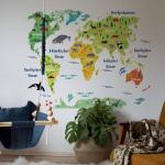 Minimalistische Wandtattoos Weltkarte mit Weltkartenmotiv 