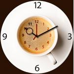 Dunkelbraune Eurographics Coffee Time Glasuhren mit Kaffee-Motiv 