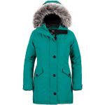 Wantdo Damen Winter Warm Puffer Mantel Wasserabweisend Outdoor Jacke Winddichte Oberbekleidung Mantel mit Kunstpelz Kapuze Türkis XL
