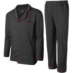 Schwarze Pyjamas lang mit Knopf für Herren Größe M 2-teilig für den für den Winter 