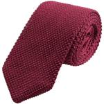 Bordeauxrote Unifarbene Sportliche Krawatten-Sets für Herren 