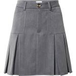 Graue Melierte Mini Faltenröcke mit Reißverschluss für Damen Größe XS 