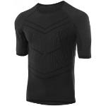Schwarze Kurzärmelige Löffler Rundhals-Ausschnitt T-Shirts aus Polyamid für Herren Größe S 