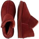 Rote Casual Warmbat Plüsch Hausschuhe aus Veloursleder für Damen für den für den Winter 