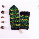 Grüne Fingerlose Handschuhe & Halbfinger-Handschuhe für Damen Größe S für den für den Winter 