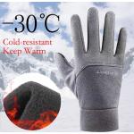Anthrazitfarbene Touchscreen-Handschuhe aus Samt für Herren Größe XXL für den für den Winter 