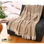Hellbraune Wolldecken & Plaids aus Wolle 130x190 