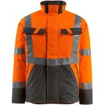 Orange Gesteppte Wasserdichte Winddichte MASCOT Stehkragen Pilotenjacken mit Reißverschluss aus Fleece mit Reflektoren für Herren Größe XL 