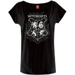 Schwarze Motiv Kurzärmelige Harry Potter Hogwarts Rundhals-Ausschnitt T-Shirts aus Baumwolle für Damen Größe XXL 