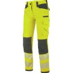 Gelbe Modyf Warnschutzhosen mit Reißverschluss mit Reflektoren für Damen 