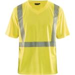Gelbe V-Ausschnitt T-Shirts aus Polyester für Herren Größe L für den für den Sommer 