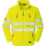 Gelbe Warnschutzjacken mit Reißverschluss aus Fleece mit Reflektoren für Herren Größe XL für den für den Winter 
