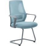Hellblaue Moderne BestLivingHome Freischwinger Stühle aus Polyester mit Armlehne Breite 50-100cm, Höhe 100-150cm, Tiefe 50-100cm 