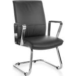 Schwarze Moderne Freischwinger Stühle aus Glattleder mit Armlehne Breite 50-100cm, Höhe 50-100cm, Tiefe 50-100cm 